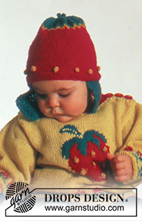 Pick of the Crop / DROPS Baby 3-3 - Das Set besteht aus: Gestrickter Pullover mit Motiv, Socken, Mütze und Handschuhe in DROPS BabyMerino und DROPS Alpaca.