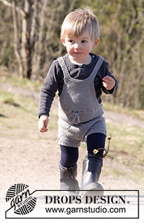 The Little Lumberjack / DROPS Children 27-11 - Gestrickter Einteiler für Babys und Kleinkinder in DROPS Cotton Merino. Größe 1 - 24 Monate.