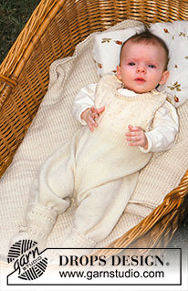 Little Treasure / DROPS Children 9-25 - Babygarnitur in Baby-Ull und Cotton Viscose. Decke in Alaska und Cotton Viscose. Thema: Babydecke
