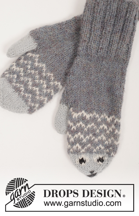 Mr. Fish / DROPS Extra 0-1216 - Ensemble DROPS: moufles et chaussettes avec jacquard “poisson”, en “Alpaca”. TAILLE 0 mois - 14 ans.