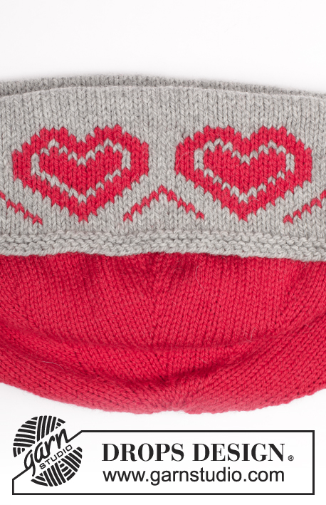 Heart and Soul / DROPS Extra 0-1340 - Knitted and felted basket with hearts for Christmas in DROPS Nepal ro DROPS Alaska.
