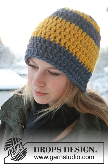 Awesome Winter / DROPS Extra 0-752 - Bonnet DROPS au crochet, en Snow. 