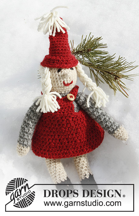 Mrs. Claus / DROPS Extra 0-788 - Crochet DROPS Santa lady in Nepal.