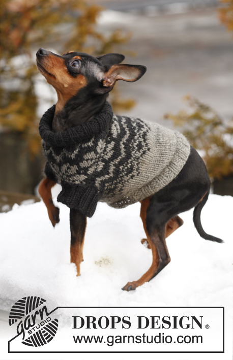 Adventure Hike / DROPS Extra 0-834 - Manteau tricoté pour chien avec jacquard norvégien, en DROPS Karisma.