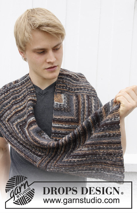 Graham / DROPS Extra 0-972 - Men's knitted scarf with domino squares in DROPS Fabel.