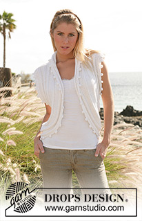 DROPS 100-35 - DROPS sleeveless top with rib and crochet borders in “Alpaca” and “Cotton Viscose”.