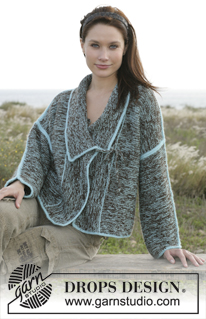 Mariette / DROPS 101-18 - DROPS Jacket in garter sts with crochet borders in double thread Alpaca.