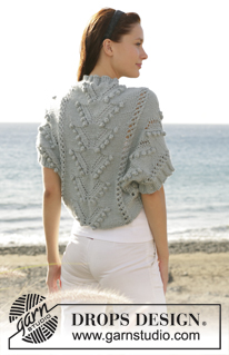 Venetian Romance / DROPS 101-6 - DROPS shrug knitted in bobble and lace pattern with “Silke-Alpaca”. Size S - XXL