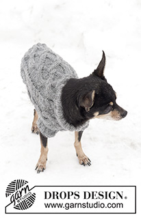 The Lookout / DROPS 102-43 - DROPS copánkový svetr pro psa z příze Karisma.