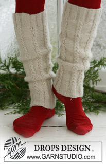 DROPS 102-47 - DROPS legwarmers with cables in 2 threads ”Alpaca”. 