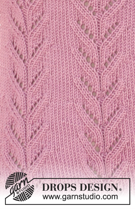 Julianne / DROPS 105-9 - DROPS jacket with lace pattern and raglan sleeve in “Muskat”. Size S – XXXL
