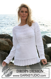 DROPS 107-23 - DROPS jumper in ”Paris” with rib and lace pattern. Sizes: S - XXXL