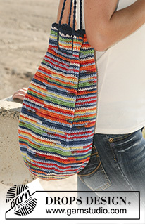 Paint the Desert / DROPS 107-36 - Crochet DROPS hat and bag in “Muskat Soft”. 