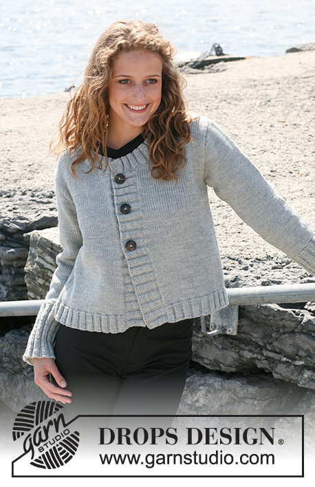 Chantelle / DROPS 108-22 - Knitted DROPS jacket in ”Karisma” with rib borders or DROPS Loves You III. Size S - XXXL.
