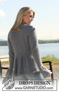 DROPS 109-28 - DROPS jacket in stocking st with pleats and collar in ”Alpaca” and ”Kid-Silk”. 