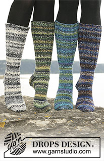 Free patterns - Long Socks / DROPS 110-30