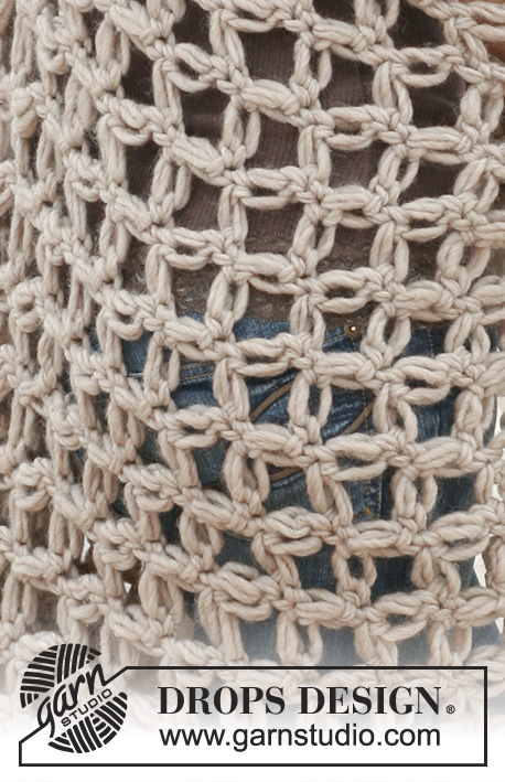 Beautiful Catch / DROPS 111-40 - Couverture DROPS au crochet au point de Salomon tricoté avec 2 fils « Snow ».