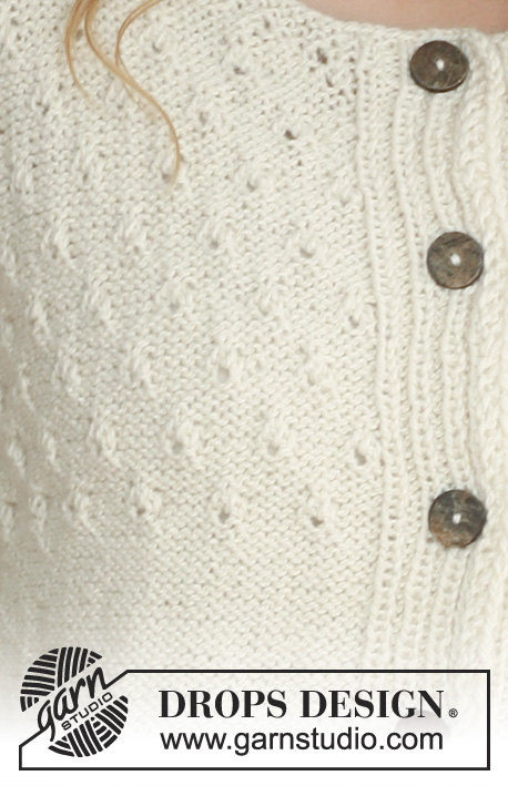 Country Love / DROPS 112-21 - Rozpinany sweter na drutach, ściegiem strukturalnym, z włóczki DROPS Silke-Alpaca lub DROPS Bomull-Lin. Od S do XXXL