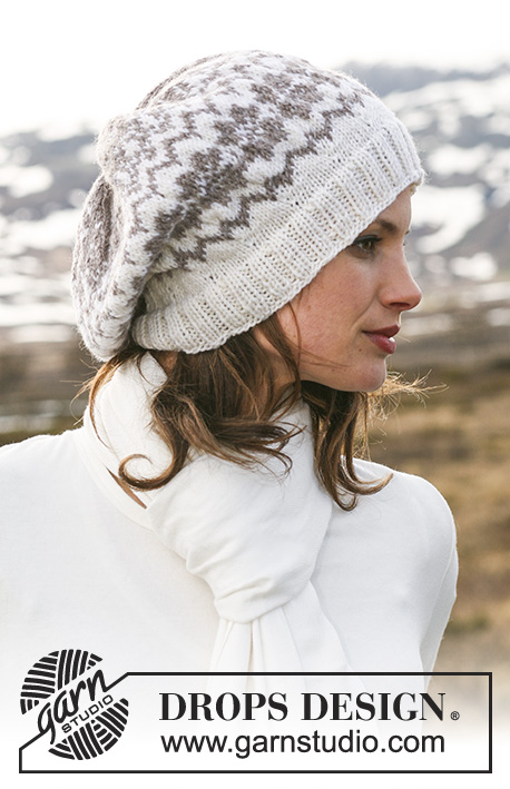 Lucky Clover Hat / DROPS 116-45 - DROPS Basque hat in ”Karisma” with Norwegian pattern. 