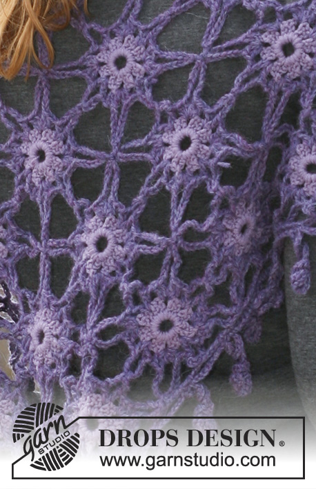 Sea of Stars / DROPS 117-35 - Crochet DROPS Shawl in Merino Extra Fine and Classic Alpaca or  Merino Extra Fine and Puna.