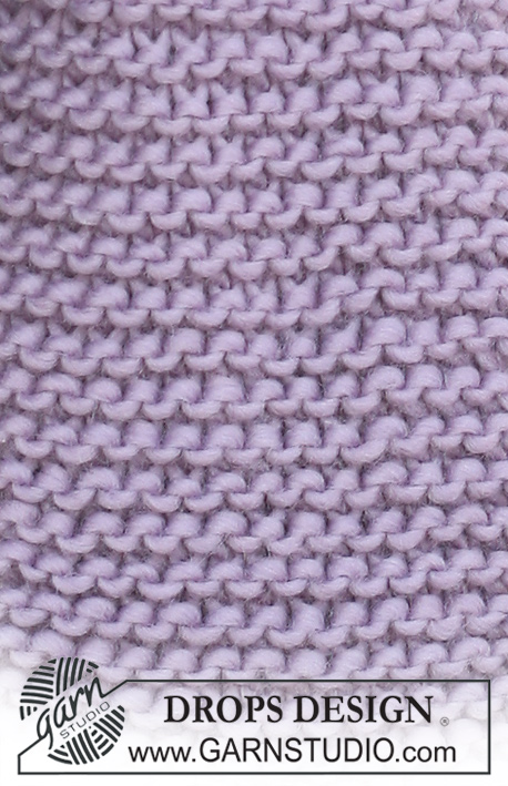 Purple Stitches / DROPS 126-18 - Set comprises: DROPS head band and scarf in garter st in ”Snow”.