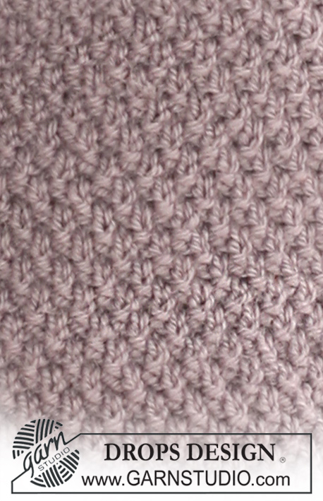 Pearls in Provence / DROPS 126-9 - Sweter rozpinany podwójnym ryżem z włóczki DROPS Nepal.