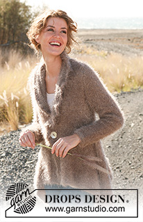 Gentle Hug / DROPS 128-20 - Knitted DROPS jacket, worked top down with extra width in ”Symphony”. 
Size: S - XXXL.

