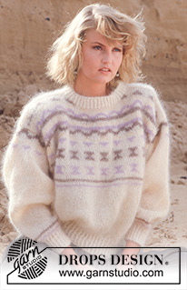 Touch of Sand / DROPS 13-5 - DROPS sweater in “Vienna” or Melody. Size S-L.