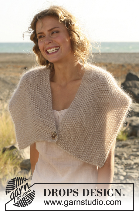 It's Me / DROPS 130-22 - Knitted DROPS shoulder piece in 4 threads Kid-Silk. Size: S - XXXL.