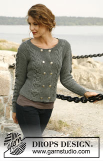 Nordic River / DROPS 131-3 - Knitted DROPS jacket with textured pattern in Merino Extra Fine. Size: S - XXXL.
