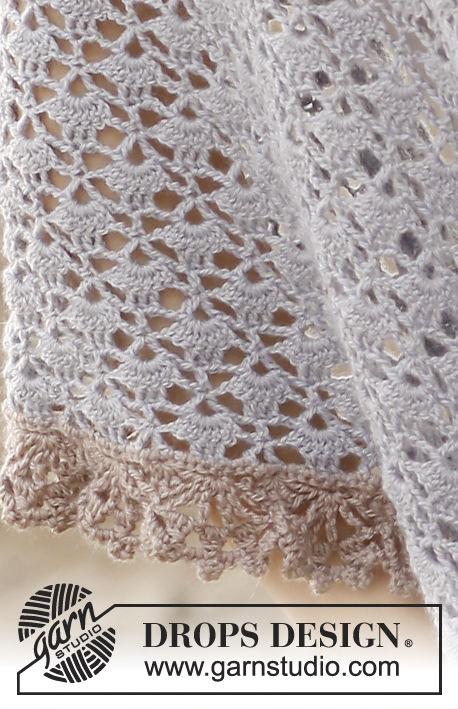 Tranquility / DROPS 137-29 - Crochet DROPS shawl in BabyAlpaca Silk.