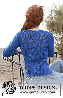 Melody / DROPS 137-7 - Knitted DROPS jacket with lace pattern in ”Muskat”. Size: S - XXXL