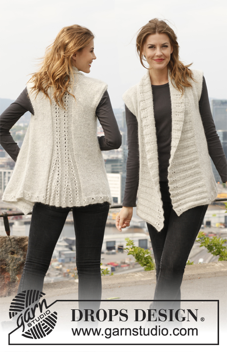 Sweet Fall / DROPS 140-2 - Knitted vest in DROPS Alpaca and DROPS Kid-Silk.