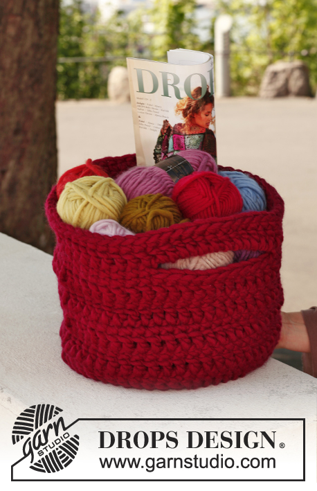 Finders keeper / DROPS 144-8 - Crochet DROPS basket in Polaris.