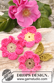 Free patterns - Decorative Flowers / DROPS 147-50