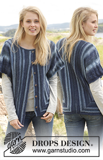 Svenja / DROPS 149-34 - Knitted DROPS jacket with short sleeves worked sideways in ”Delight”. Size: S - XXXL.