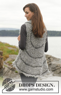 Rain Ripples / DROPS 150-37 - Knitted DROPS vest in ”Puddel” and ”Lima”. Size: S - XXXL.