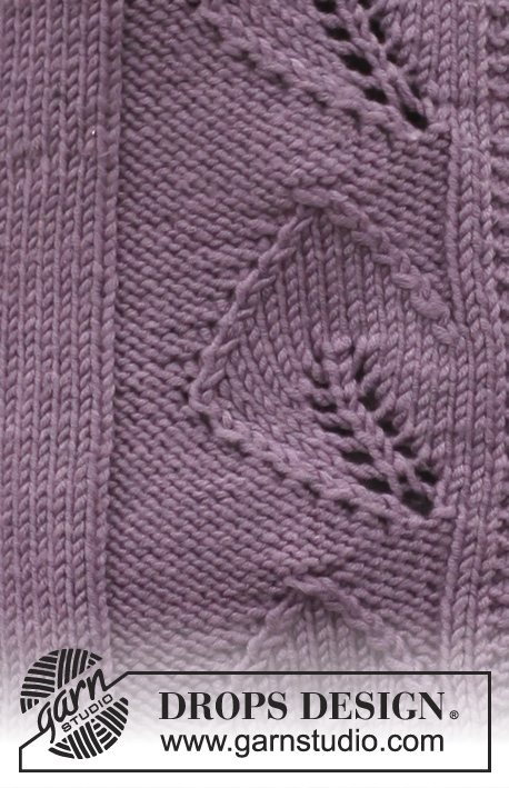 Ilona / DROPS 151-27 - Knitted DROPS jacket with leaf pattern in ”Big Merino”. Size: S - XXXL.