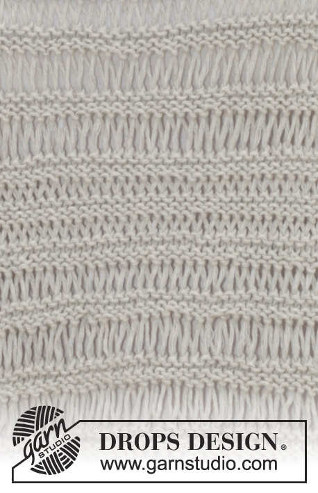 Mistral / DROPS 153-22 - Sweter DROPS ściegiem francuskim i z oczkami wydłużonymi, z włóczki „Cotton Light”. Od S do XXXL.