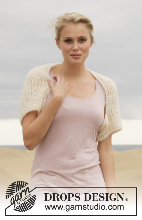 Lisette / DROPS 154-17 - Knitted DROPS shoulder piece in 2 strands Brushed Alpaca Silk.  
Size: S - XXXL.