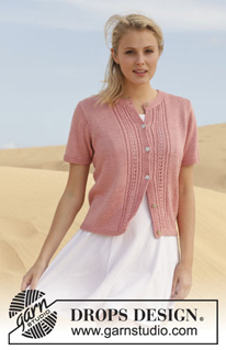 Once in a While / DROPS 155-20 - Knitted DROPS jacket in Cotton Viscose. 
Size: S - XXXL.
