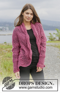 Let's Dance / DROPS 156-10 - Knitted DROPS jacket with wave pattern in ”Brushed Alpaca Silk”. Size: XS - XXL.
