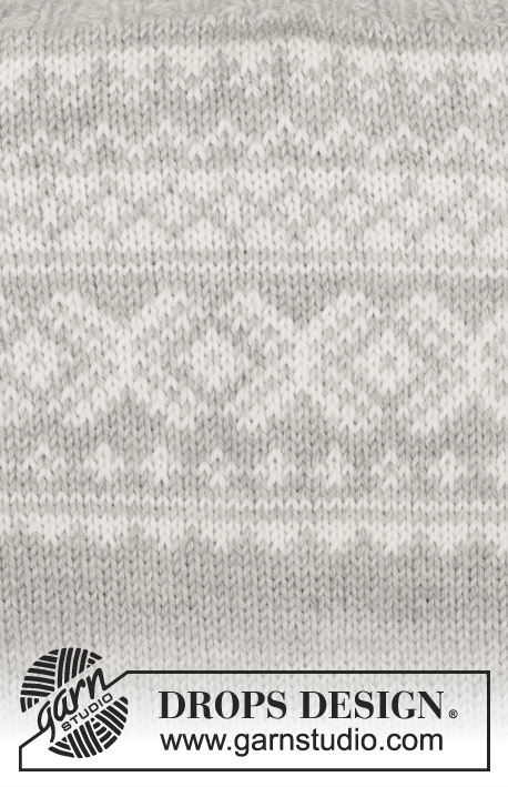 Silver Dream Cardigan / DROPS 157-1 - Czapka i sweter rozpinany DROPS z żakardem norweskim przerabiany z góry na dół z włóczki „Karisma”. Od S do XXXL.