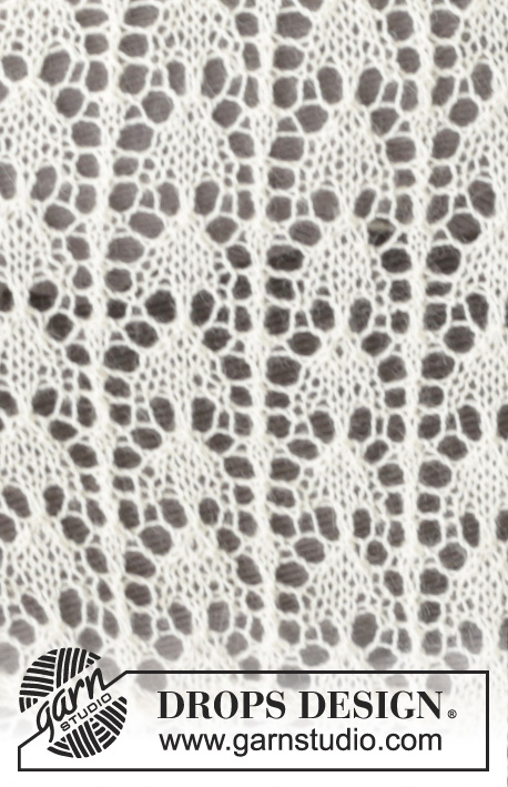 Reverie / DROPS 157-36 - Chal de punto DROPS con patrón de calados en “Lace”, “Alpaca” o “BabyAlpaca Silk”.