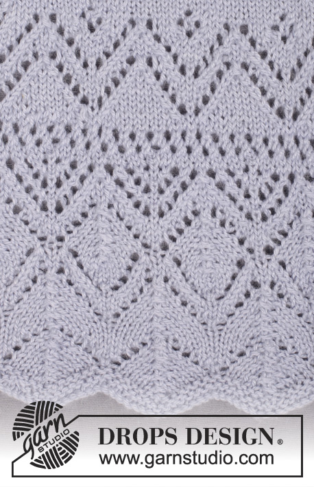 Juliana Cardigan / DROPS 161-23 - DROPS raglánový propínací svetřík s ažurovým vzorem pletený z příze BabyAlpaca Silk. Velikost: S-XXXL.