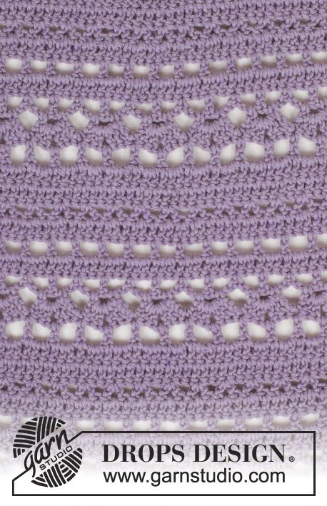 Toulouse / DROPS 165-36 - Robe ajourée DROPS au crochet, réalisée de haut en bas (top down), en ”Cotton Merino. Du S au XXXL.