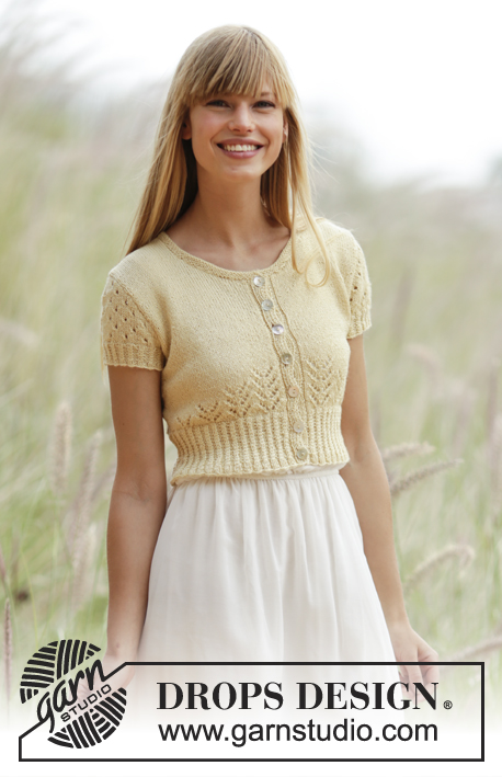 Spring Fling / DROPS 169-11 - Knitted DROPS bolero with lace pattern and small cables in ”Alpaca”. Size: S - XXXL.