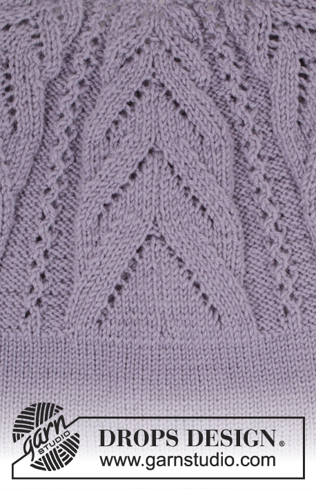 Magic Web / DROPS 171-10 - Sweter DROPS z ażurowym karczkiem, przerabiany z góry na dół, z włóczki „Karisma”. Od S do XXXL