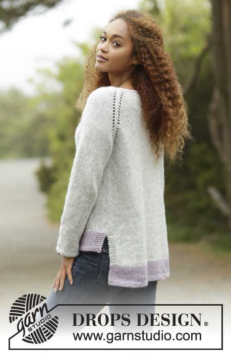Lilla Camilla / DROPS 172-33 - Knitted DROPS jumper with raglan, worked top down in ”Air”. Size: S - XXXL.