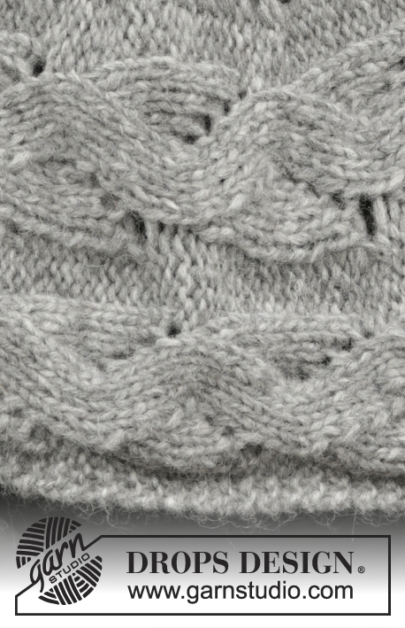 Passing Storm / DROPS 173-34 - Poncho et bandeau au tricot avec point ajouré, tricotés dans le sens de la longueur, avec 1 fil DROPS Cloud ou 2 fils DROPS Air. Du S au XXXL.